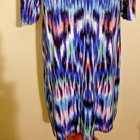 New Jessica Howard Womens Dress 14W Blue Stretch 3/4 Sleeve Plus Size - Picture 3 of 8